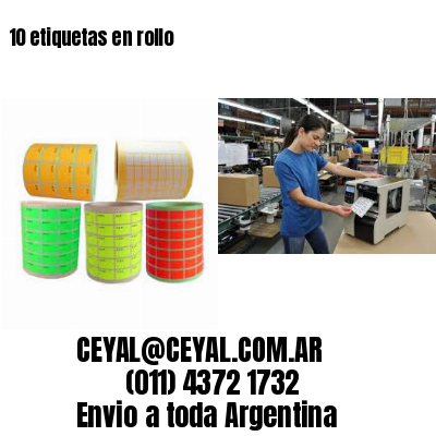 10 etiquetas en rollo