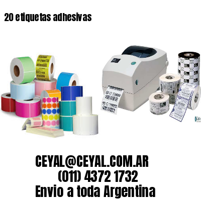20 etiquetas adhesivas