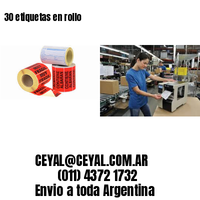30 etiquetas en rollo