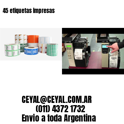 45 etiquetas impresas