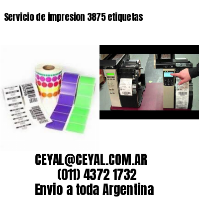 Servicio de impresion 3875 etiquetas