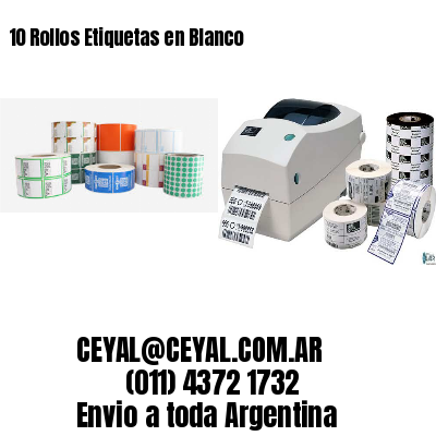 10 Rollos Etiquetas en Blanco