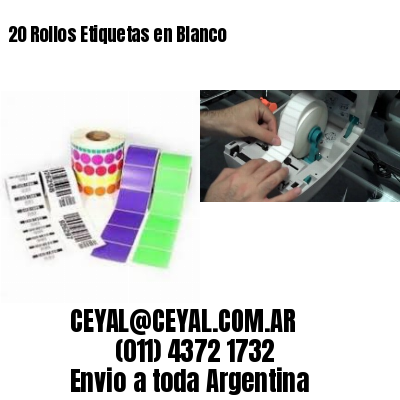 20 Rollos Etiquetas en Blanco