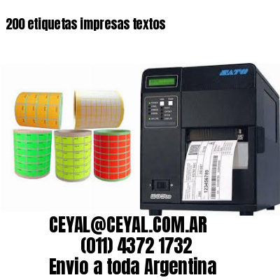 200 etiquetas impresas textos