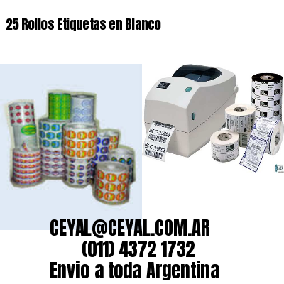 25 Rollos Etiquetas en Blanco