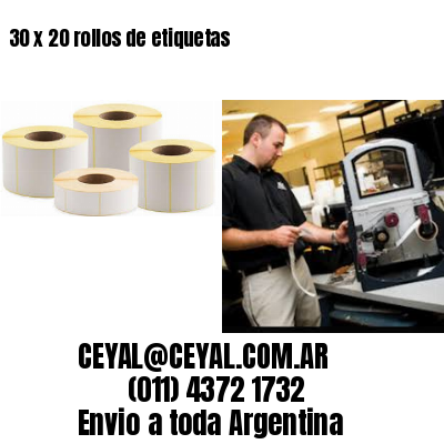 30 x 20 rollos de etiquetas