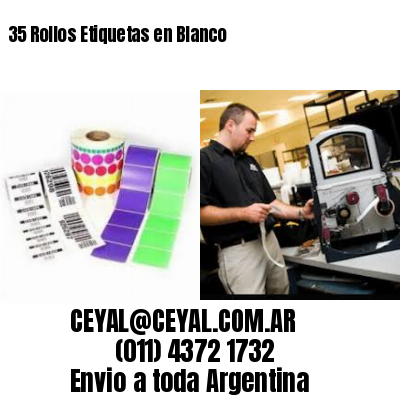 35 Rollos Etiquetas en Blanco