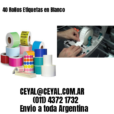 40 Rollos Etiquetas en Blanco