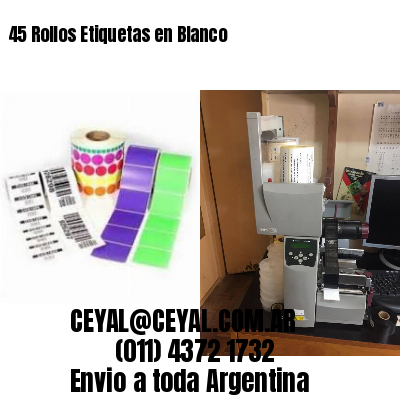 45 Rollos Etiquetas en Blanco