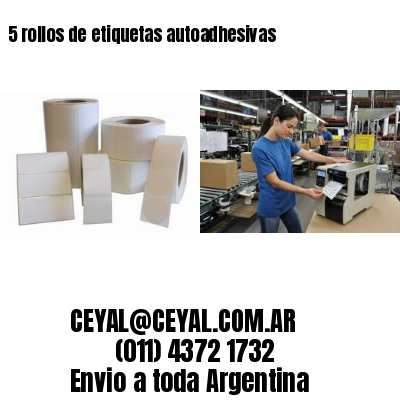 5 rollos de etiquetas autoadhesivas