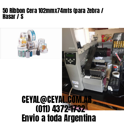 50 Ribbon Cera 102mmx74mts (para Zebra / Hasar / S