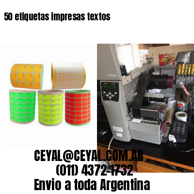 50 etiquetas impresas textos