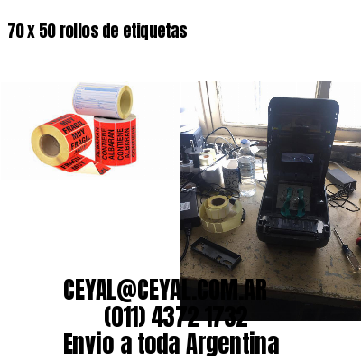 70 x 50 rollos de etiquetas