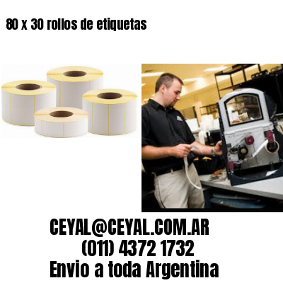 80 x 30 rollos de etiquetas