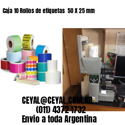Caja 10 Rollos de etiquetas 	50 X 25 mm