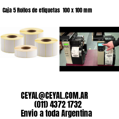 Caja 5 Rollos de etiquetas 	100 x 100 mm