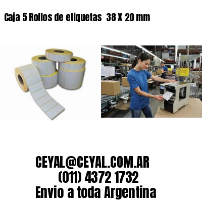 Caja 5 Rollos de etiquetas 	38 X 20 mm
