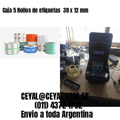 Caja 5 Rollos de etiquetas 	38 x 12 mm