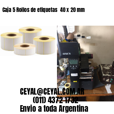 Caja 5 Rollos de etiquetas 	40 x 20 mm