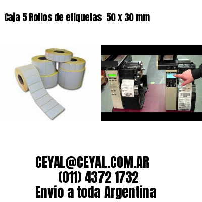 Caja 5 Rollos de etiquetas 	50 x 30 mm