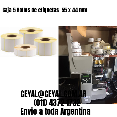 Caja 5 Rollos de etiquetas 	55 x 44 mm