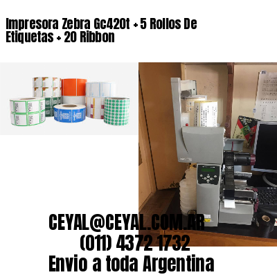 Impresora Zebra Gc420t   5 Rollos De Etiquetas   20 Ribbon
