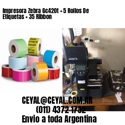 Impresora Zebra Gc420t   5 Rollos De Etiquetas   35 Ribbon