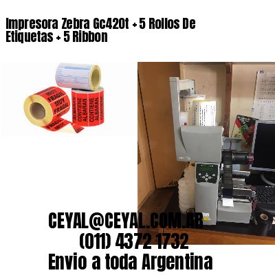 Impresora Zebra Gc420t   5 Rollos De Etiquetas   5 Ribbon
