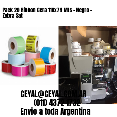 Pack 20 Ribbon Cera 110×74 Mts – Negro – Zebra Sat