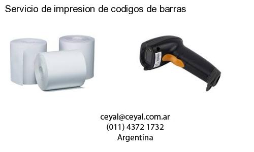 Servicio de impresion de codigos de barras