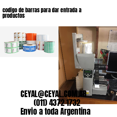 codigo de barras para dar entrada a productos
