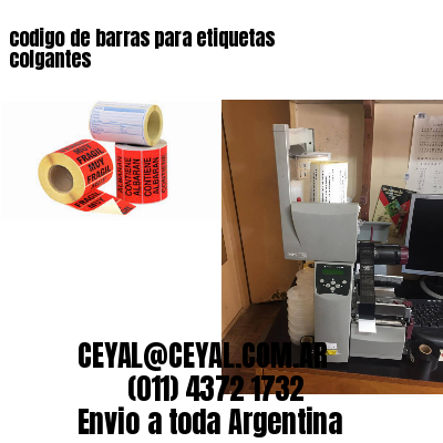 codigo de barras para etiquetas colgantes