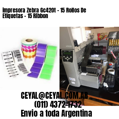 impresora Zebra Gc420t – 15 Rollos De Etiquetas – 15 Ribbon