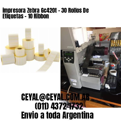 impresora Zebra Gc420t – 30 Rollos De Etiquetas – 10 Ribbon