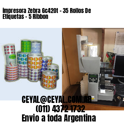 impresora Zebra Gc420t – 35 Rollos De Etiquetas – 5 Ribbon