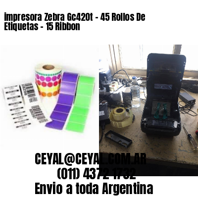 impresora Zebra Gc420t – 45 Rollos De Etiquetas – 15 Ribbon