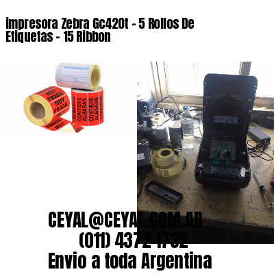 impresora Zebra Gc420t – 5 Rollos De Etiquetas – 15 Ribbon