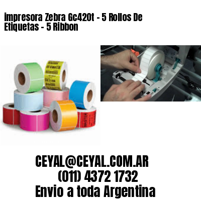 impresora Zebra Gc420t – 5 Rollos De Etiquetas – 5 Ribbon