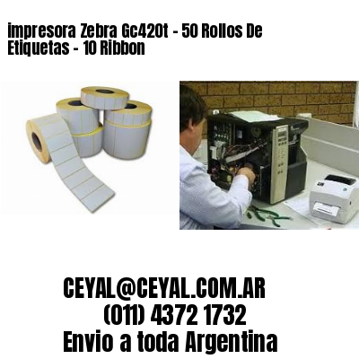 impresora Zebra Gc420t – 50 Rollos De Etiquetas – 10 Ribbon