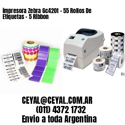 impresora Zebra Gc420t – 55 Rollos De Etiquetas – 5 Ribbon