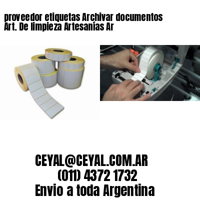 proveedor etiquetas Archivar documentos Art. De limpieza Artesanías Ar