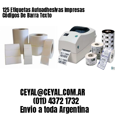 125 Etiquetas Autoadhesivas Impresas Códigos De Barra Texto