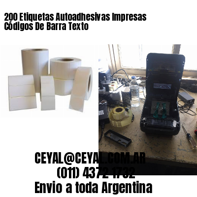 200 Etiquetas Autoadhesivas Impresas Códigos De Barra Texto
