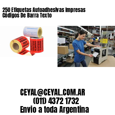 250 Etiquetas Autoadhesivas Impresas Códigos De Barra Texto