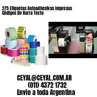 275 Etiquetas Autoadhesivas Impresas Códigos De Barra Texto