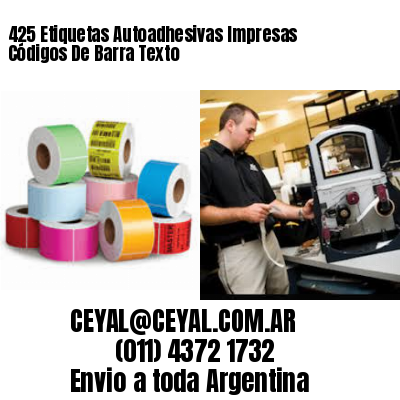 425 Etiquetas Autoadhesivas Impresas Códigos De Barra Texto