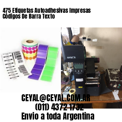 475 Etiquetas Autoadhesivas Impresas Códigos De Barra Texto