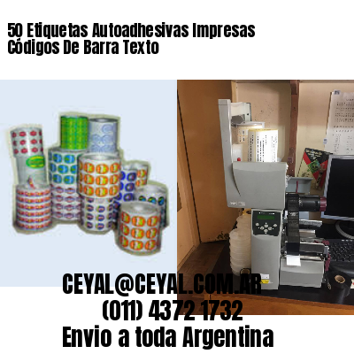 50 Etiquetas Autoadhesivas Impresas Códigos De Barra Texto