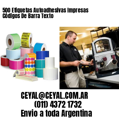 500 Etiquetas Autoadhesivas Impresas Códigos De Barra Texto
