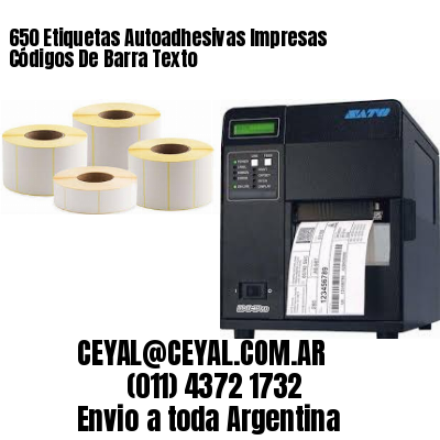650 Etiquetas Autoadhesivas Impresas Códigos De Barra Texto